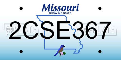 2CSE367 Missouri License Plate