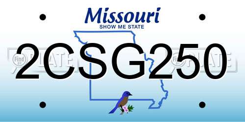 2CSG250 Missouri License Plate