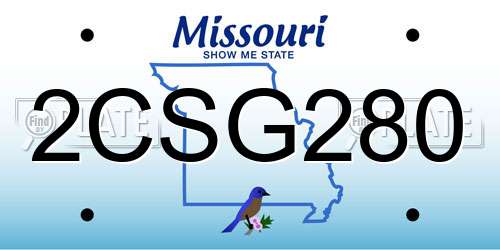 2CSG280 Missouri License Plate