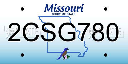 2CSG780 Missouri License Plate