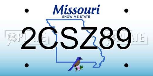 2CSZ89 Missouri License Plate