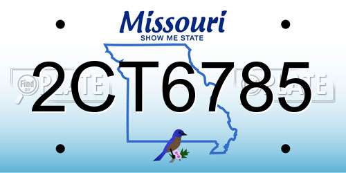 2CT6785 Missouri License Plate