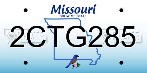 2CTG285 Missouri License Plate