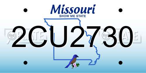 2CU2730 Missouri License Plate