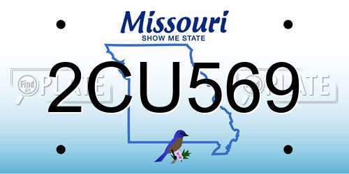 2CU569 Missouri License Plate
