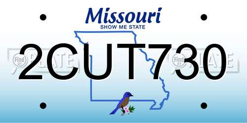 2CUT730 Missouri License Plate