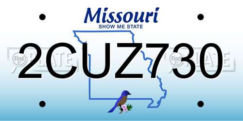 2CUZ730 Missouri License Plate