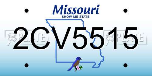2CV5515 Missouri License Plate