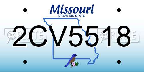 2CV5518 Missouri License Plate