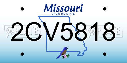 2CV5818 Missouri License Plate
