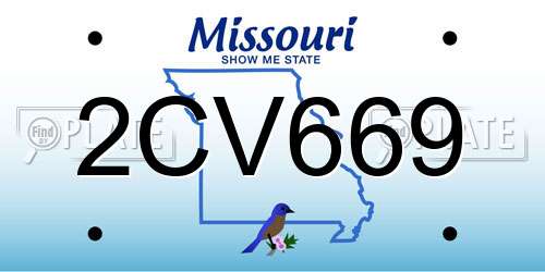 2CV669 Missouri License Plate