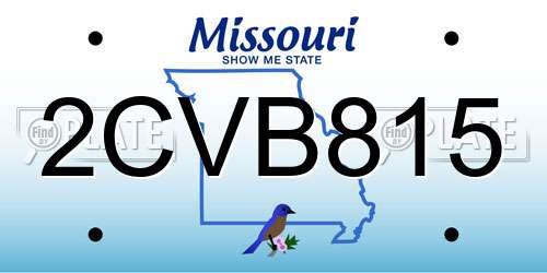 2CVB815 Missouri License Plate