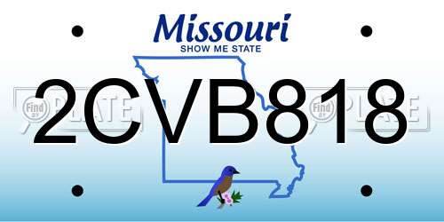 2CVB818 Missouri License Plate