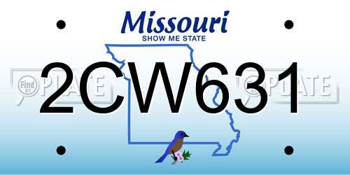 2CW631 Missouri License Plate