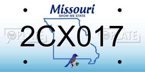 2CX017 Missouri License Plate