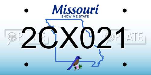 2CX021 Missouri License Plate