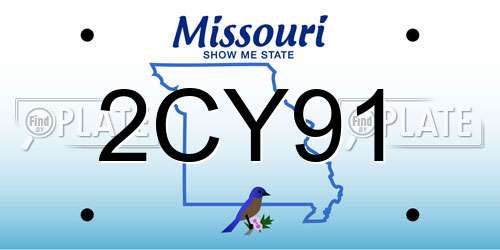 2CY91 Missouri License Plate