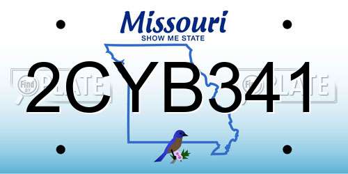 2CYB341 Missouri License Plate