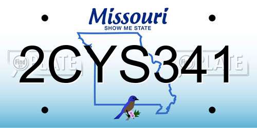 2CYS341 Missouri License Plate