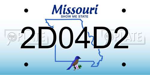 2D04D2 Missouri License Plate