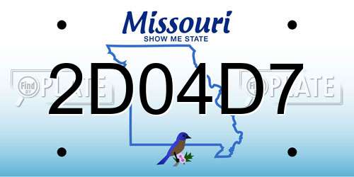 2D04D7 Missouri License Plate