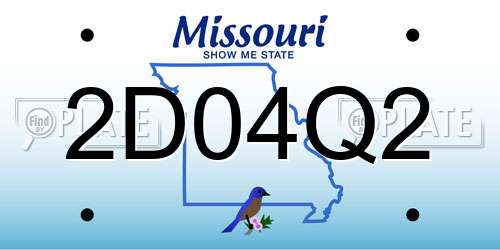 2D04Q2 Missouri License Plate