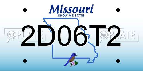 2D06T2 Missouri License Plate
