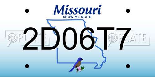 2D06T7 Missouri License Plate