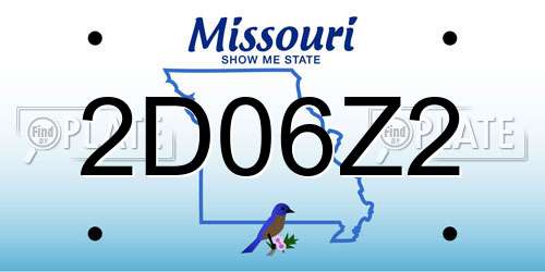2D06Z2 Missouri License Plate