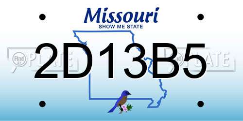 2D13B5 Missouri License Plate