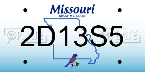 2D13S5 Missouri License Plate