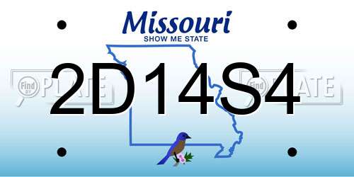 2D14S4 Missouri License Plate