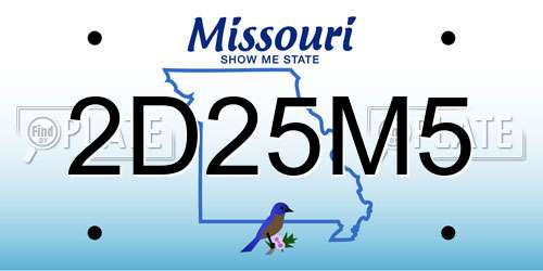 2D25M5 Missouri License Plate