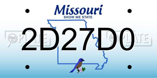 2D27D0 Missouri License Plate