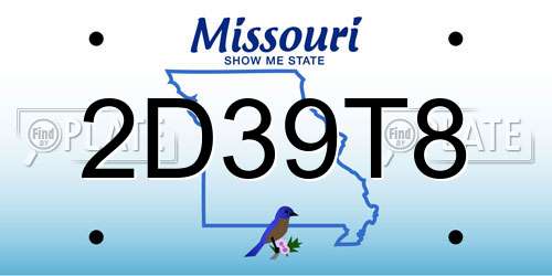 2D39T8 Missouri License Plate