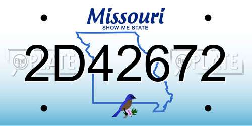2D42672 Missouri License Plate