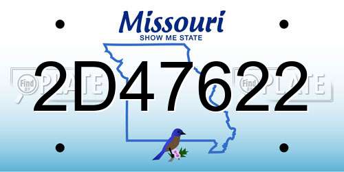 2D47622 Missouri License Plate