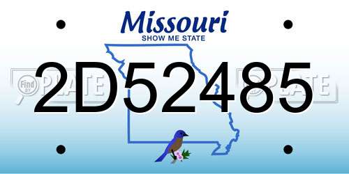 2D52485 Missouri License Plate