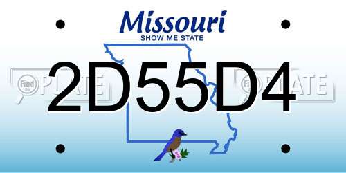 2D55D4 Missouri License Plate