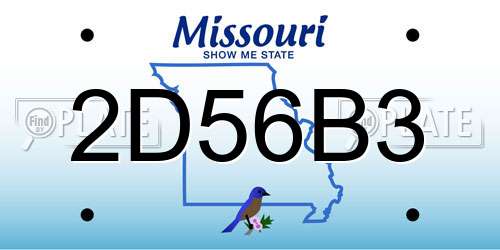 2D56B3 Missouri License Plate