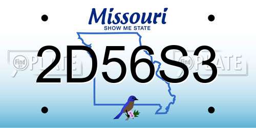 2D56S3 Missouri License Plate