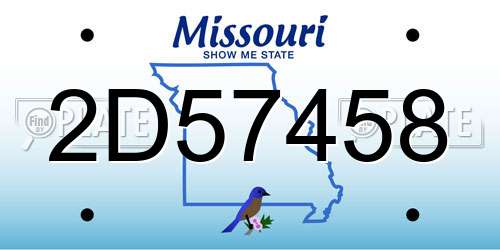 2D57458 Missouri License Plate