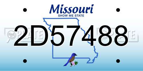 2D57488 Missouri License Plate