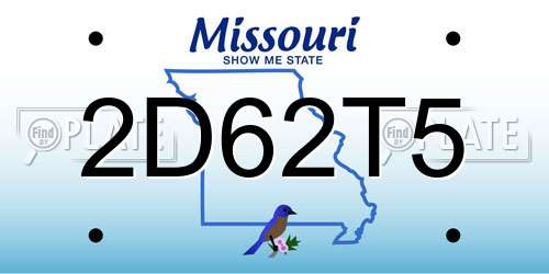 2D62T5 Missouri License Plate