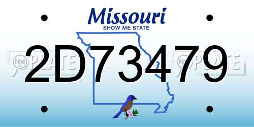 2D73479 Missouri License Plate