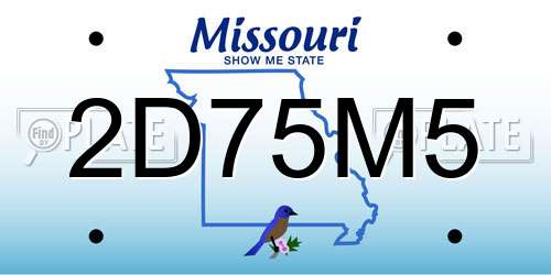 2D75M5 Missouri License Plate