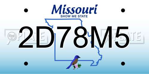 2D78M5 Missouri License Plate