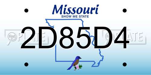 2D85D4 Missouri License Plate