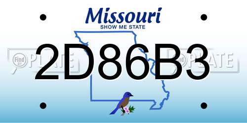2D86B3 Missouri License Plate