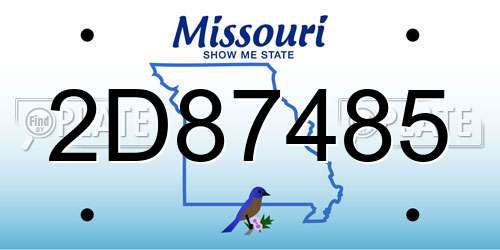 2D87485 Missouri License Plate